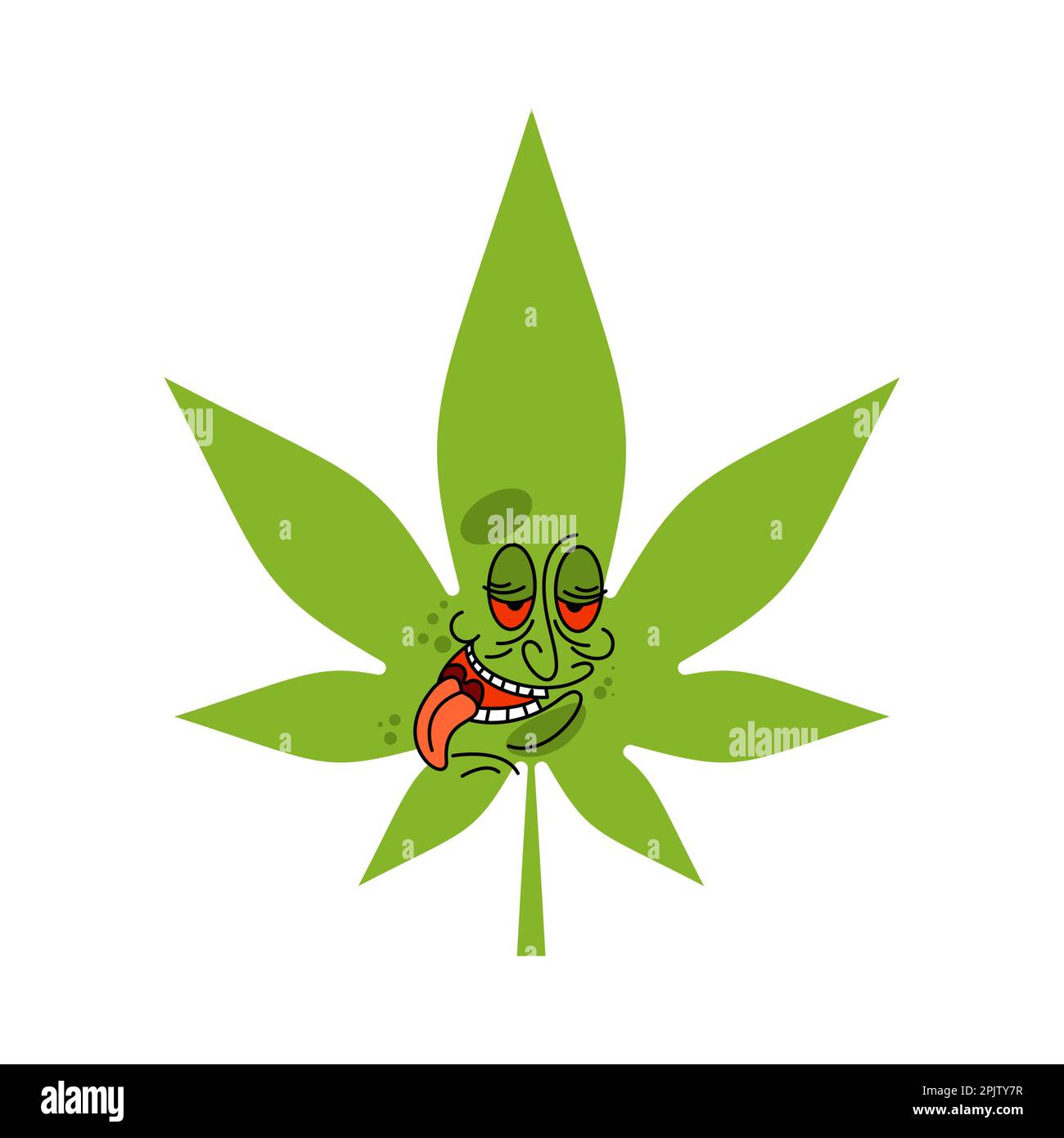 Marihuana-Blatt-Cartoon isoliert. Cannabisblatt Stock Vektor