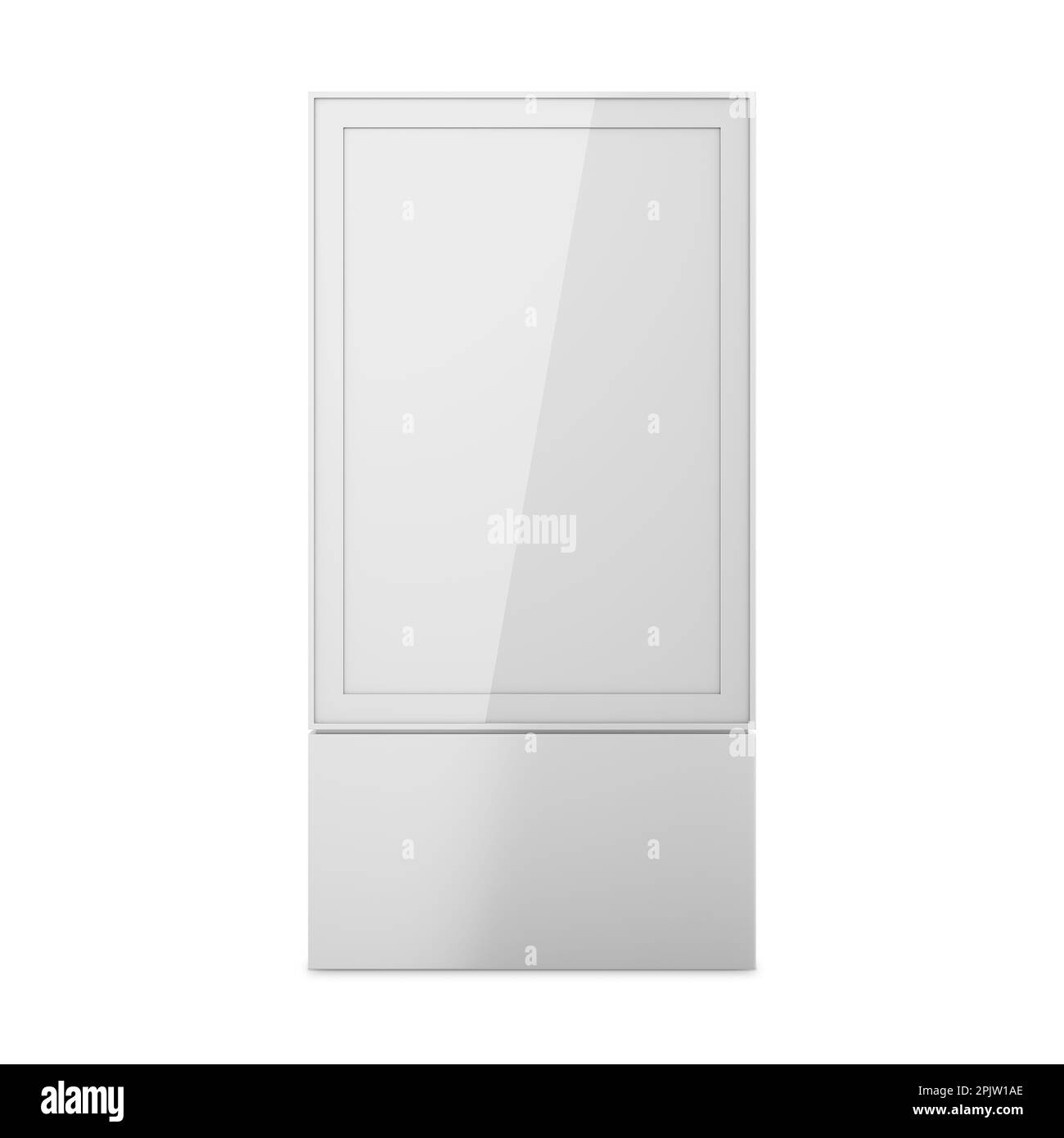 Citylight Poster Vorderansicht 3D-Rendering auf weißem Hintergrund für Werbekampagnen Stockfoto