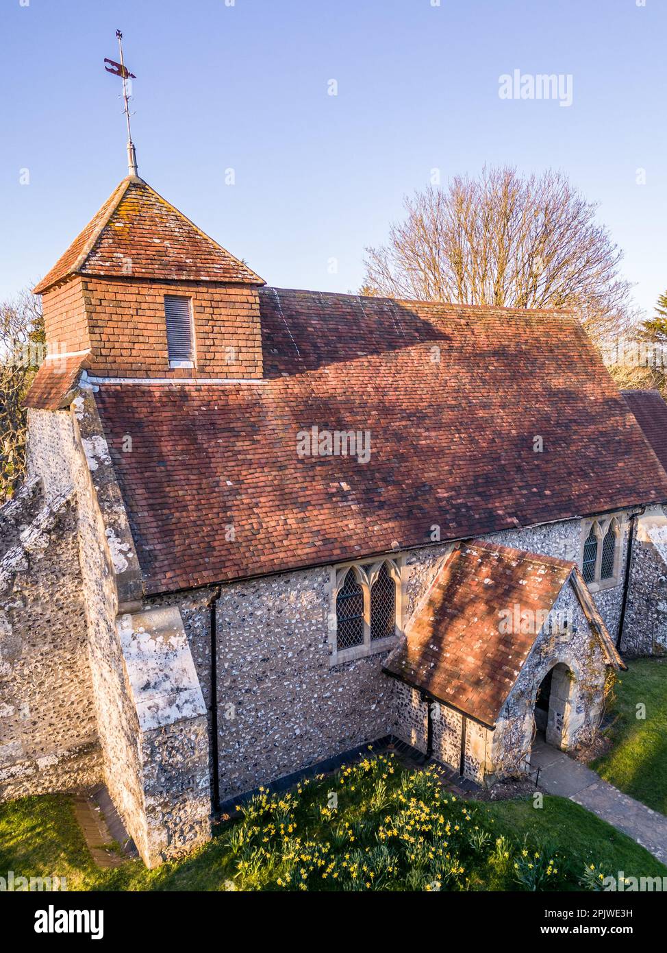 Die Kirche St. Mary, die Jungfrau, Friston, die Kirche von England Stockfoto