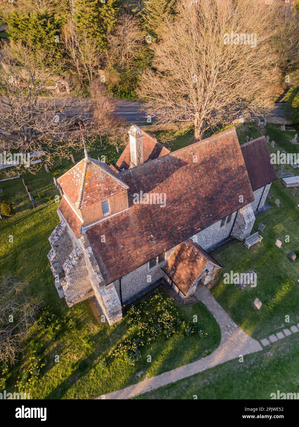 Die Kirche St. Mary, die Jungfrau, Friston, die Kirche von England Stockfoto