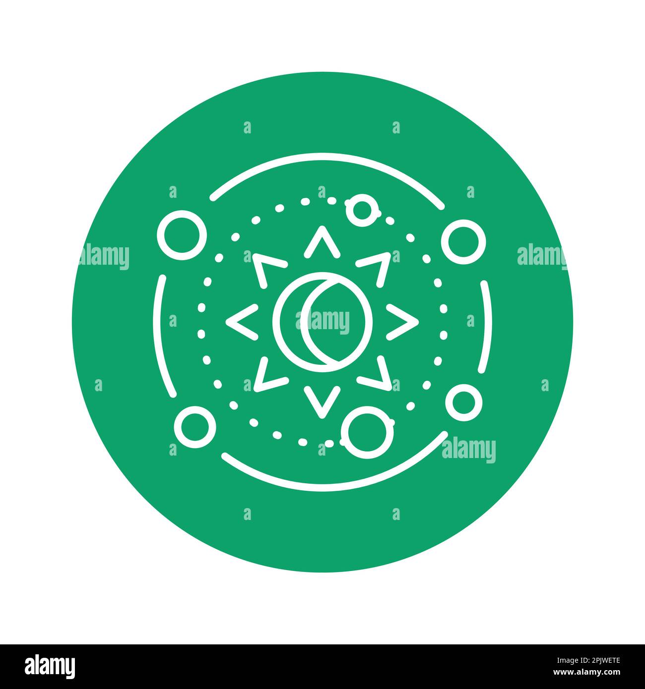 Symbol für die Astrologie-Farblinie. Isoliertes Vektorelement. Skizzieren Sie das Piktogramm für Webseite, mobile App, Promo Stock Vektor