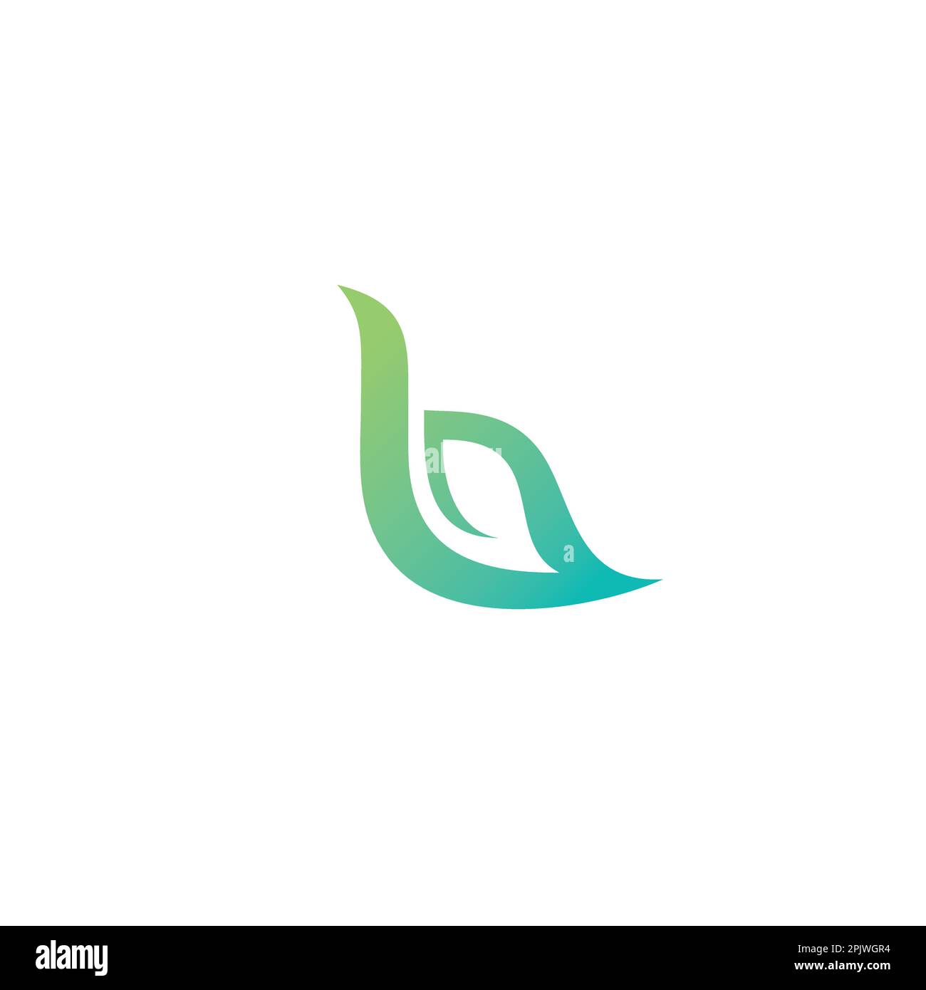 B Blatt-Logo-Design. Buchstabe B „Organic“-Logo Stock Vektor