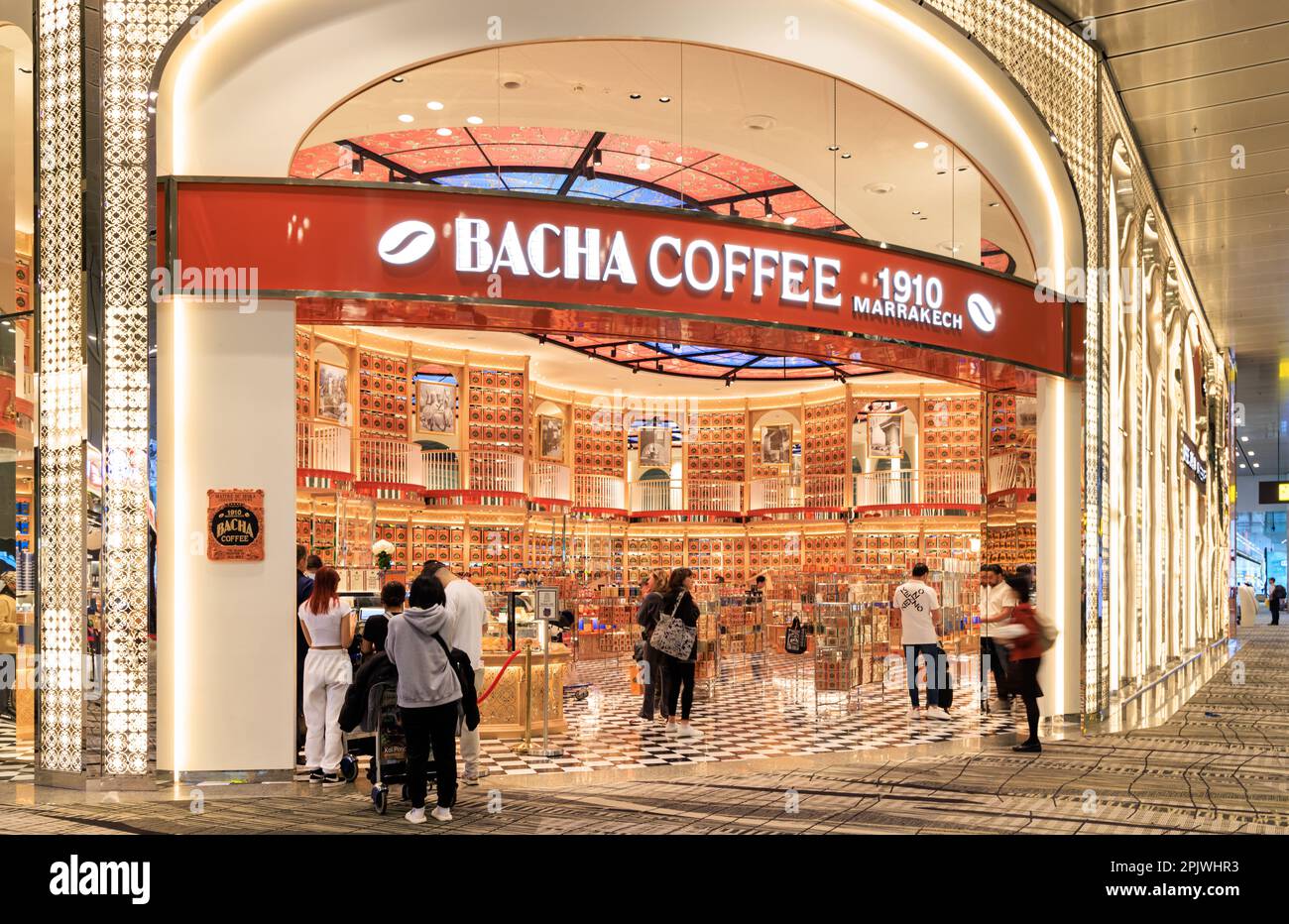 Bacha Coffee Store im Changi Airport Terminal 3, Singapur Stockfoto