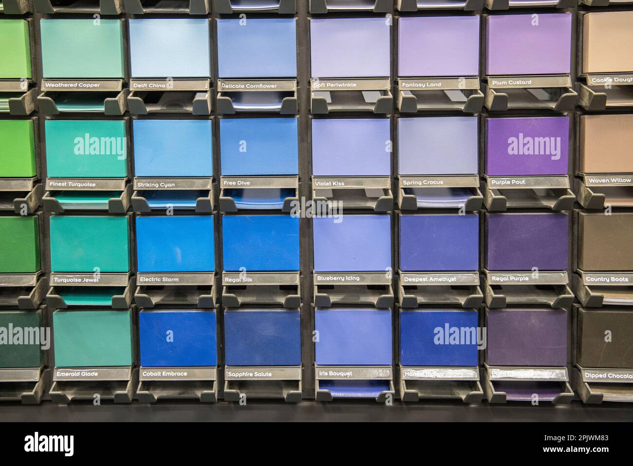 Farbfelder mit verschiedenen Farbsätzen, UK Stockfoto