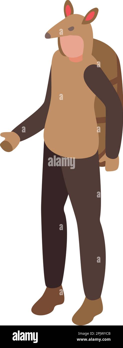 Eichhörnchen-Kostüm-Isometrie-Vektor. Tierparty. Süßer Charakter Stock Vektor