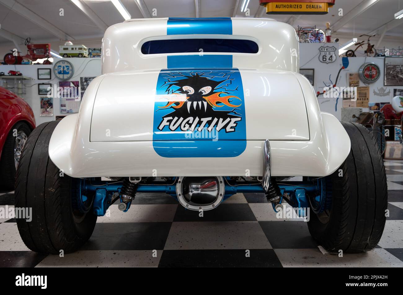 Detail eines Hot Rod basierend auf einem 1931 Chevrolet Coupé und Buick Big-Block-V8-Motor Stockfoto