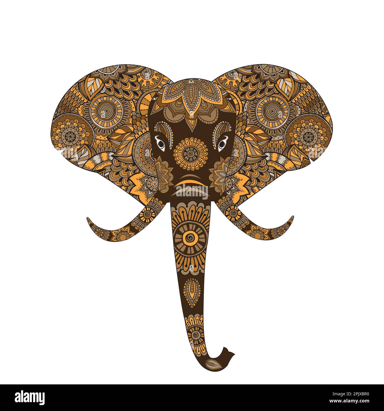 Elefantenmandala Dekoration Design Vektordarstellung Stock Vektor