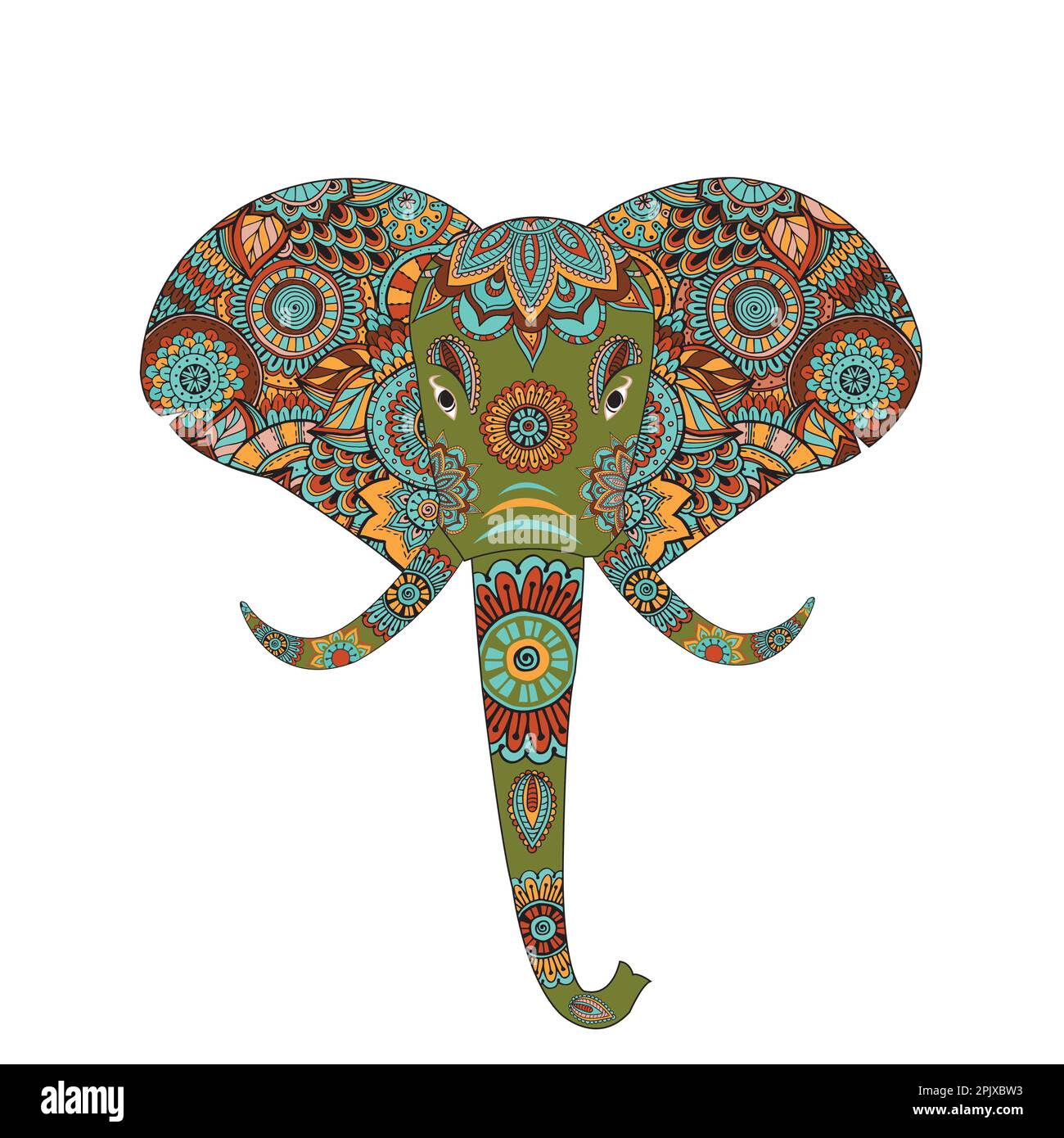 Elefantenmandala Dekoration Design Vektordarstellung Stock Vektor