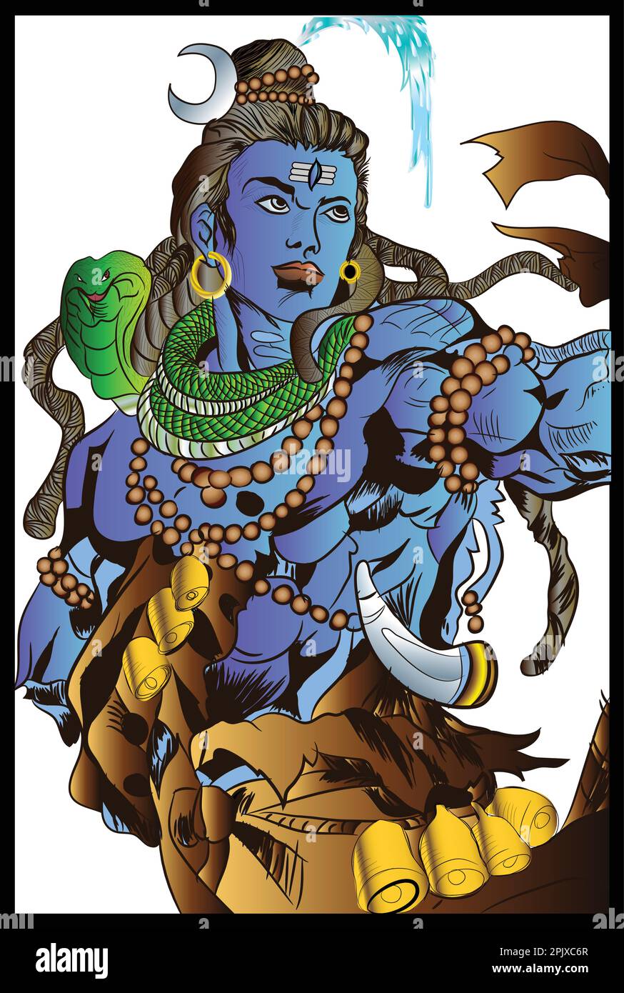 Lord Shiva Kunstvektor-Illustration Stock Vektor