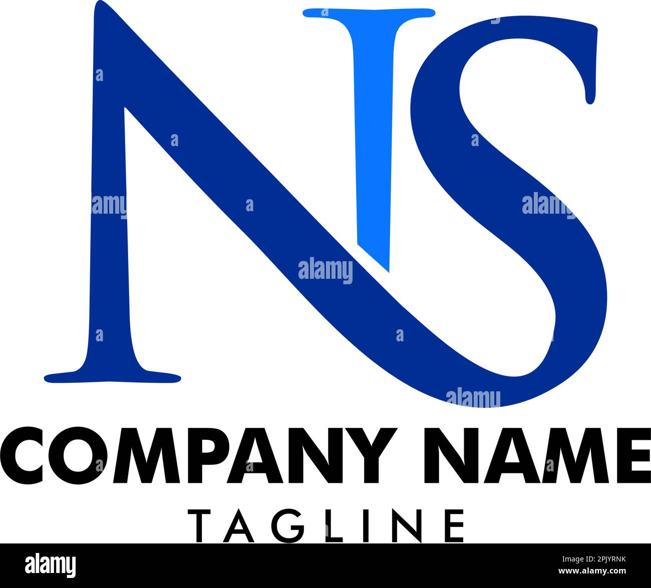 Design der NS-Logo-Vorlage für den ersten Brief Stock Vektor