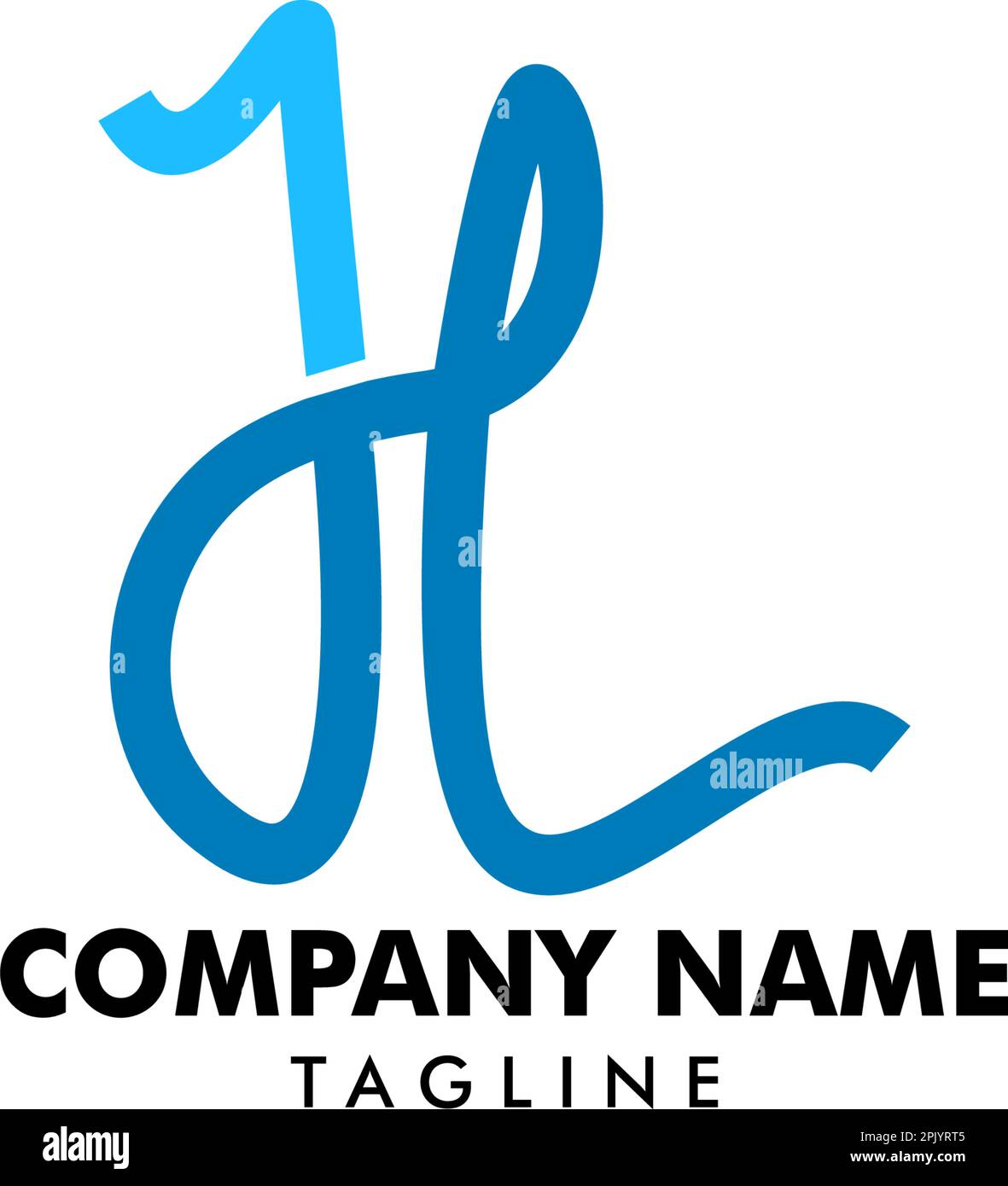 Design der ersten JL-Logovorlage für Buchstaben Stock Vektor