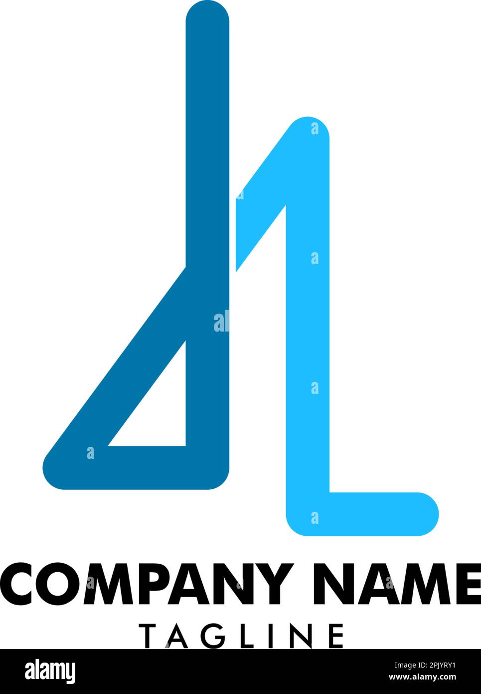 Design der ersten JL-Logovorlage für Buchstaben Stock Vektor