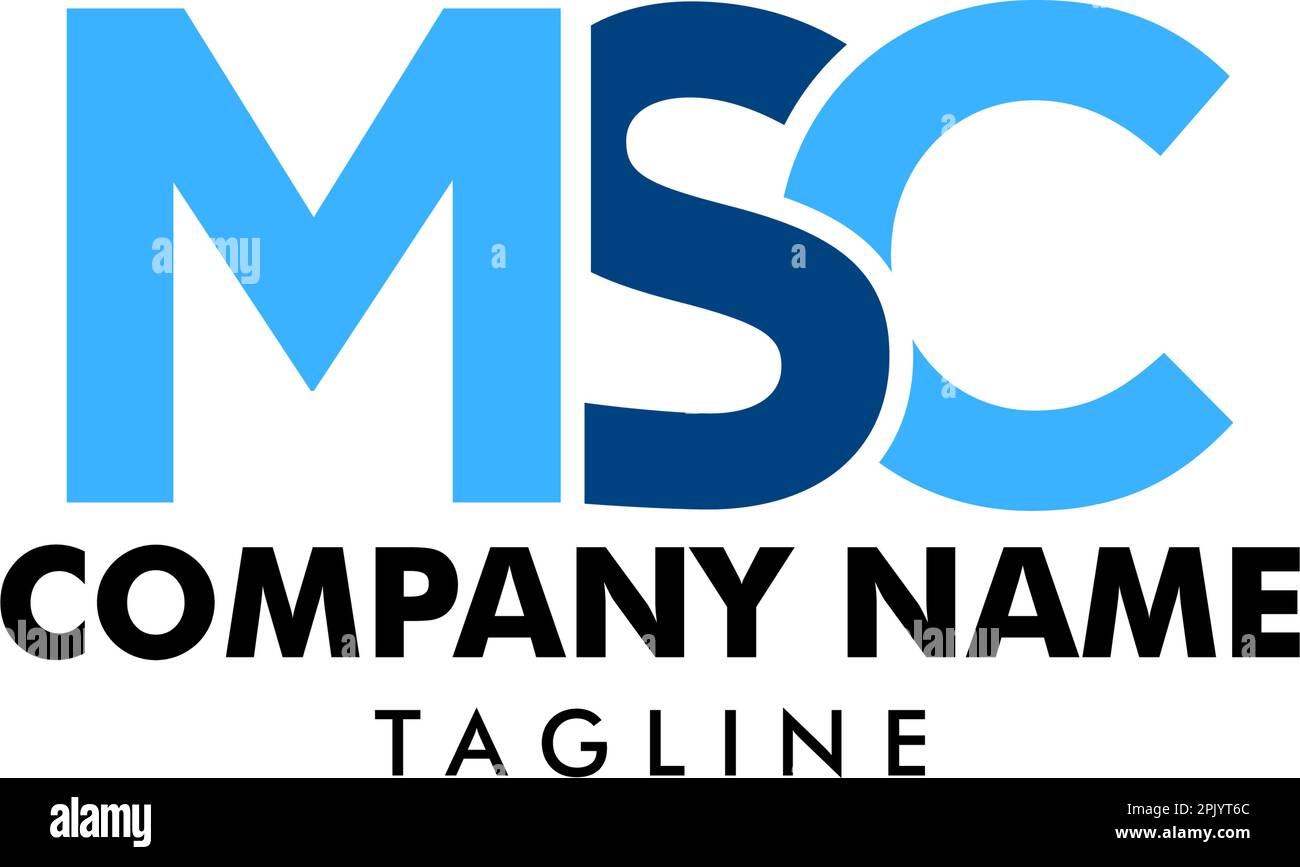 Entwurf der MSC-Logovorlage für den ersten Brief Stock Vektor