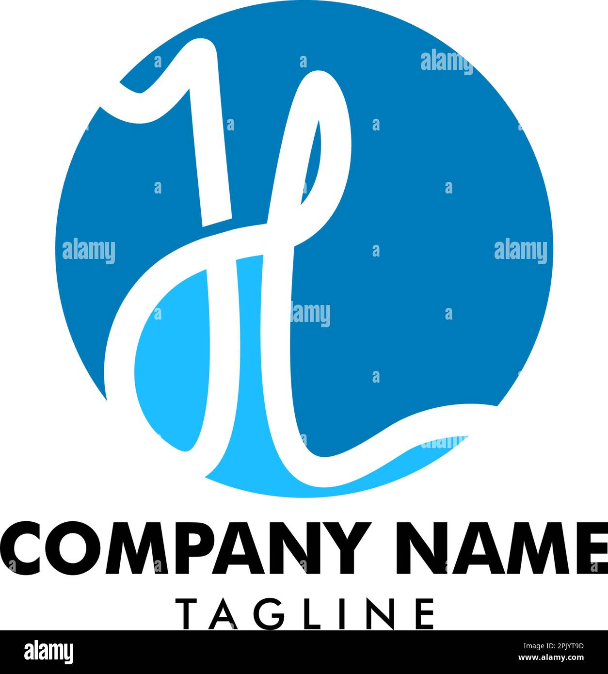 Design der ersten JL-Logovorlage für Buchstaben Stock Vektor