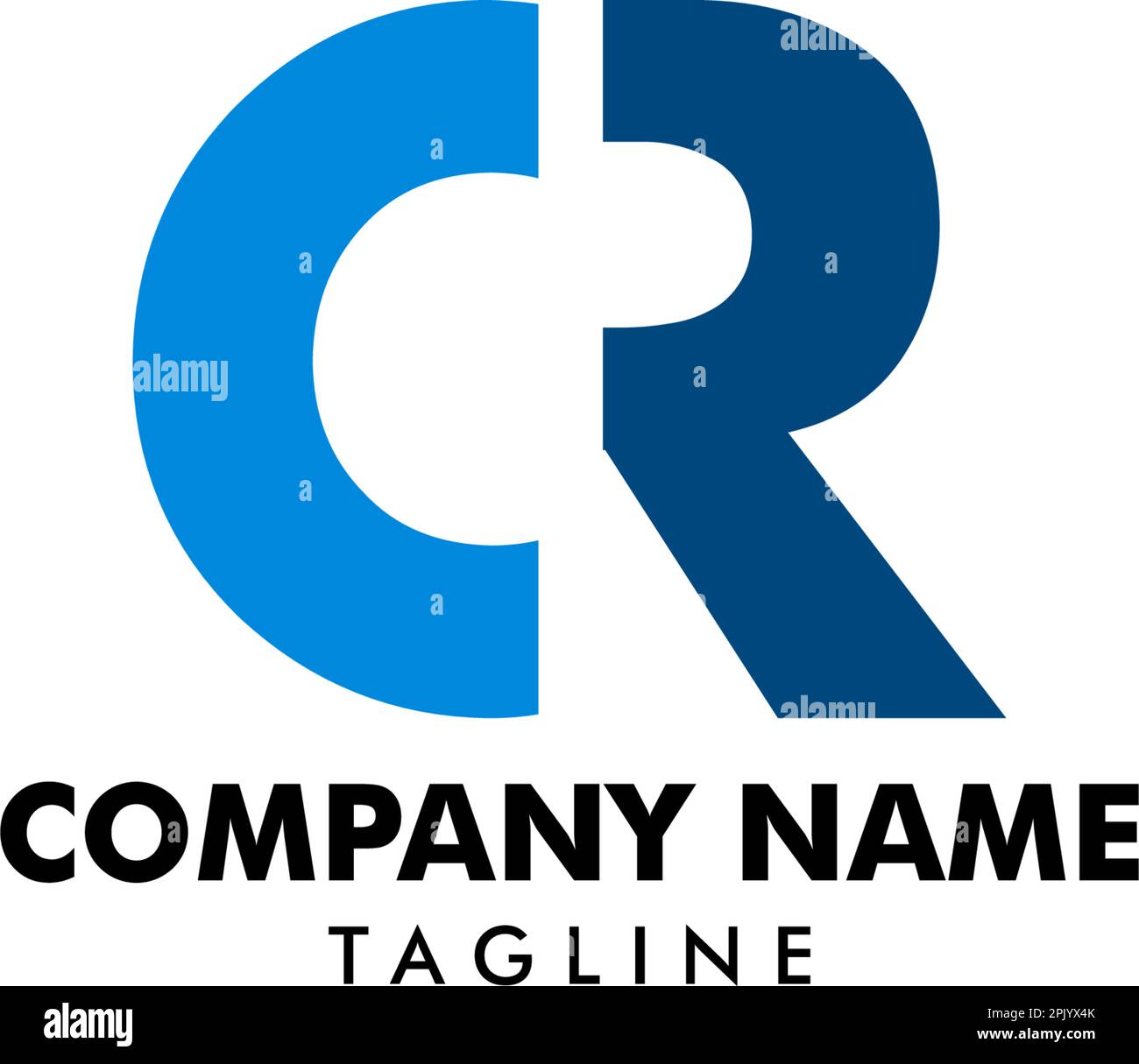 Ursprüngliches Design der CR-Logo-Vorlage für Buchstaben Stock Vektor