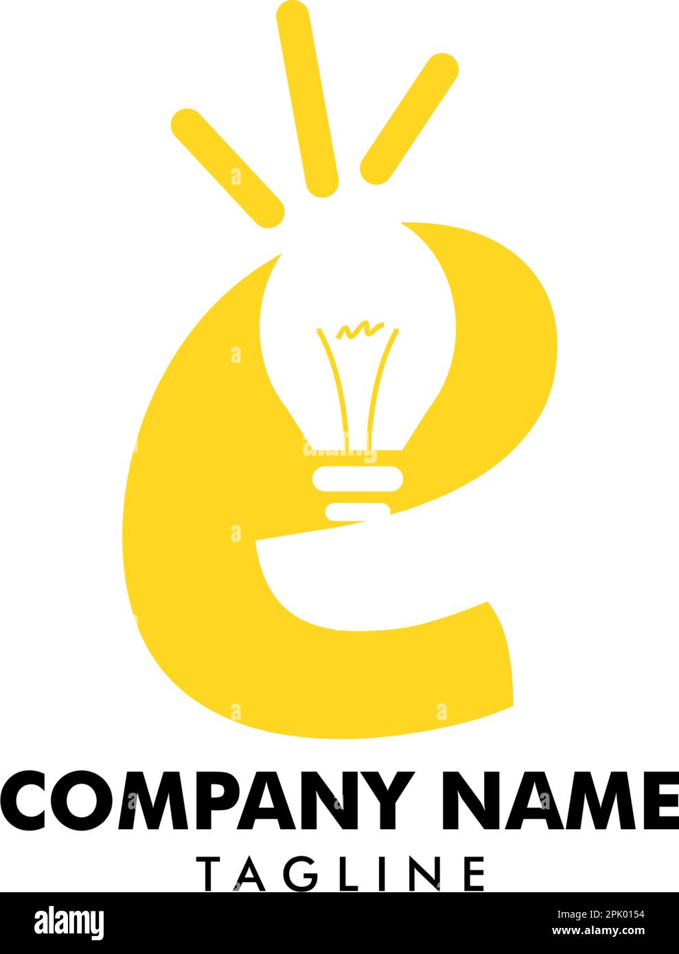 E Anfangsbuchstabe mit Creative-Lampe Logo-Vektorelement, Anfangsbuchstabe Logo-Vorlage Stock Vektor