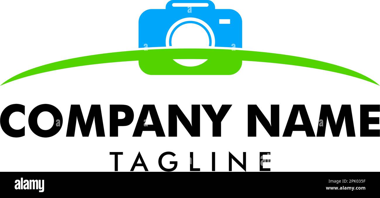 Logo-Vorlage für Kamera im Swoosh-Stil Stock Vektor