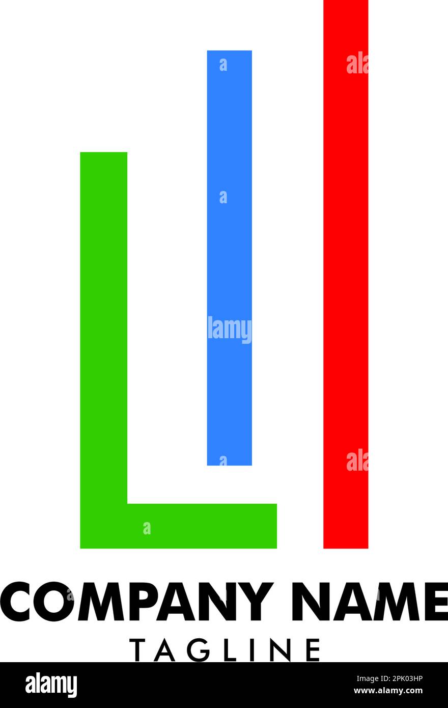 Balkendiagramm Anfangsbuchstabe L Logo-Design Stock Vektor