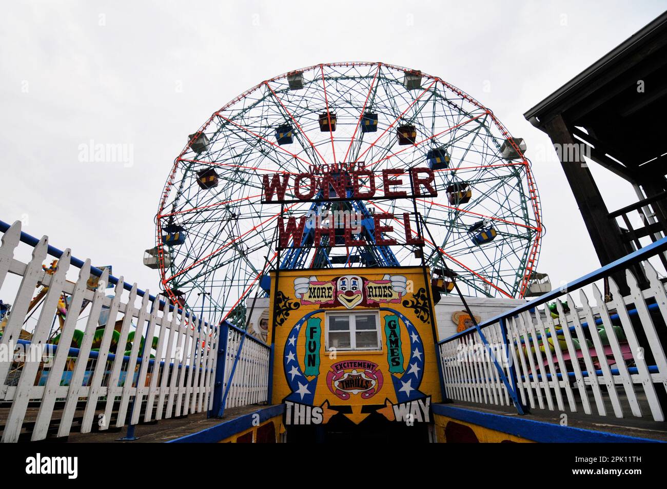 Deno's Wonder Wheel Amusement Park in Coney Island, Brooklyn, New York, USA. Stockfoto