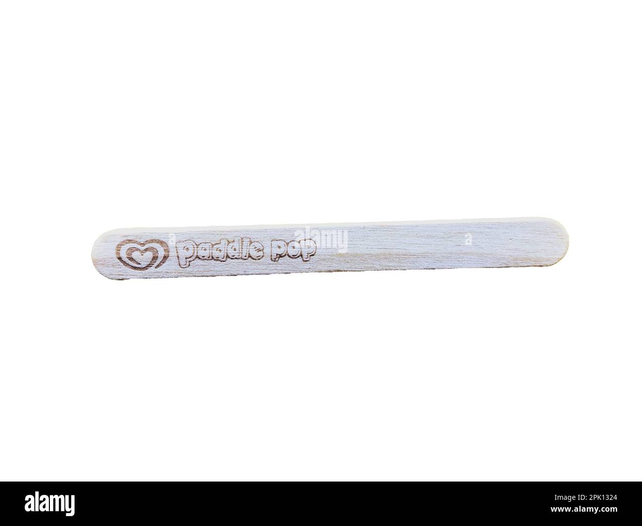 Klang, Malaysia: 26. Oktober 2021 - Paddle Pop-Eis-Stick isoliert auf weißem Hintergrund Stockfoto