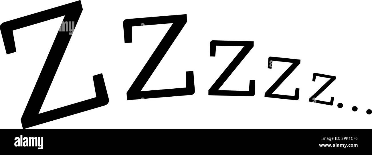 ZZZ Sleep Snore Textvektorsymbol horizontale Ausrichtung. Stock Vektor