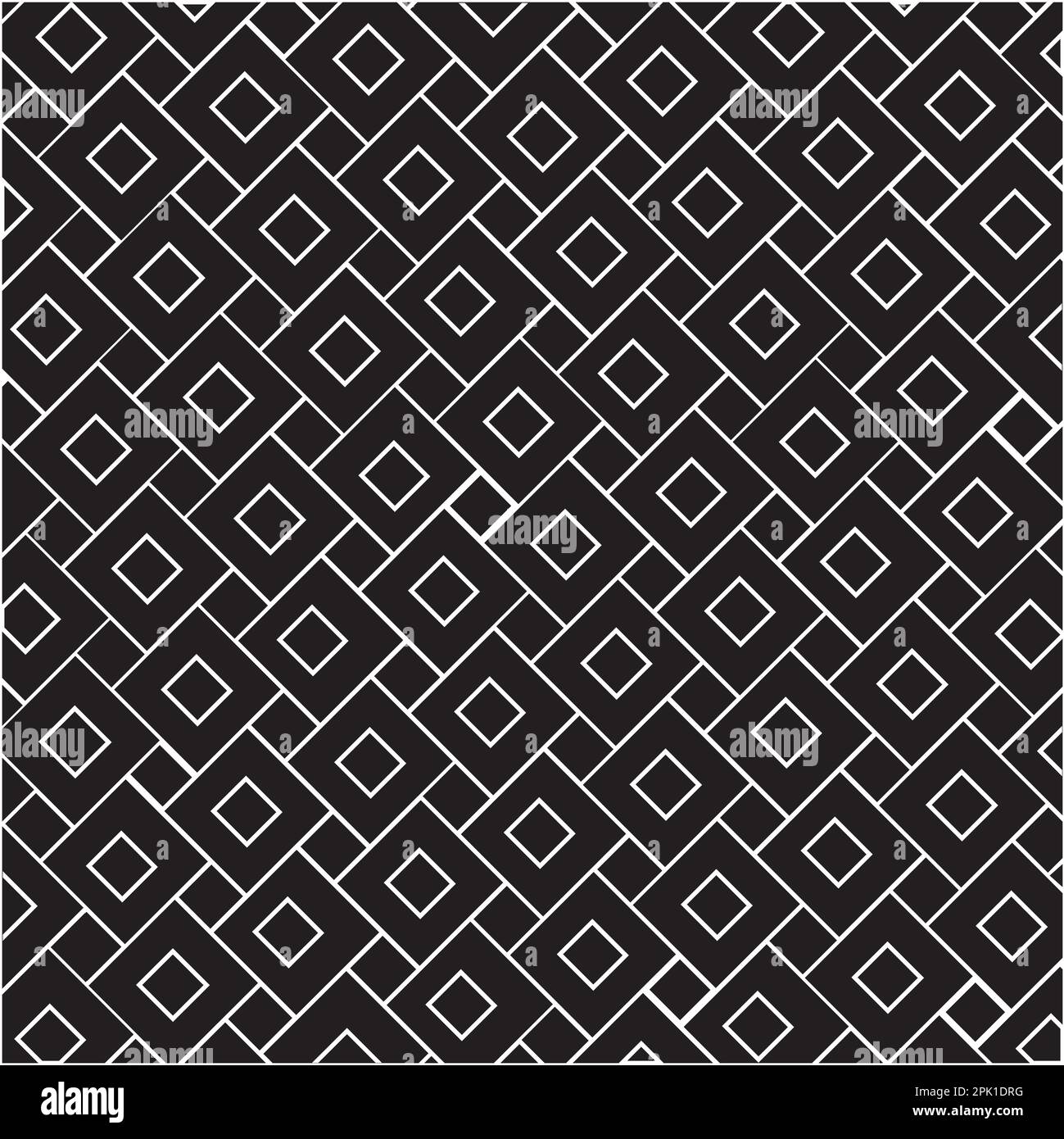 Schwarz-weißes Geometriemuster mit quadratischem Hintergrund Stock Vektor