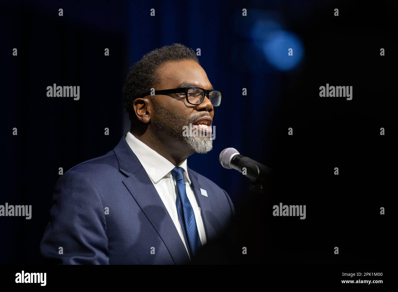 Wahlabendparty für den neu gewählten Bürgermeister von Chicago, Brandon Johnson Stockfoto