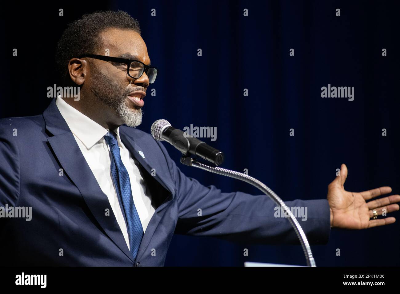 Wahlabendparty für den neu gewählten Bürgermeister von Chicago, Brandon Johnson Stockfoto