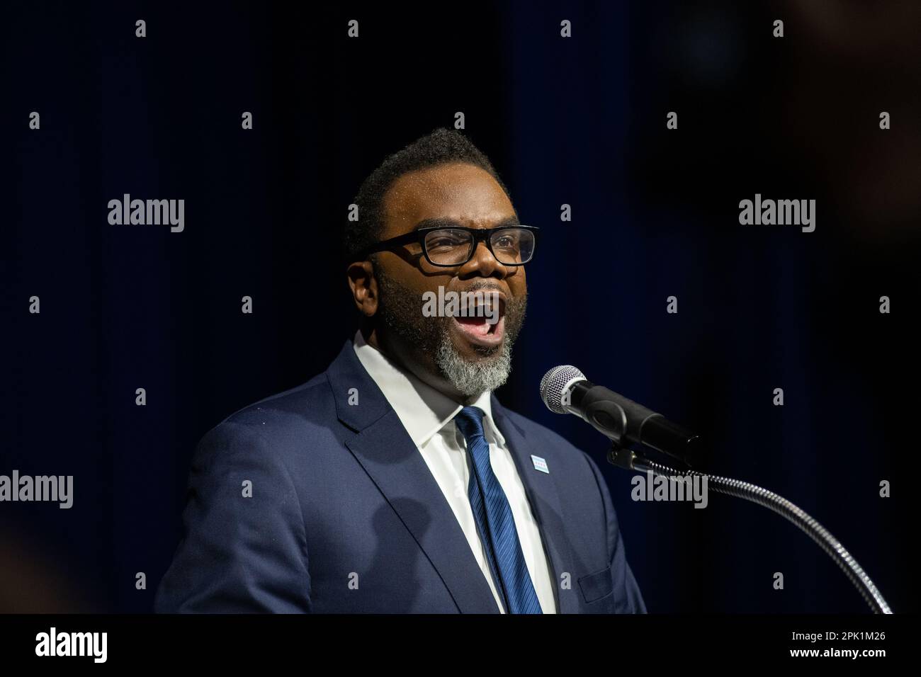 Wahlabendparty für den neu gewählten Bürgermeister von Chicago, Brandon Johnson Stockfoto