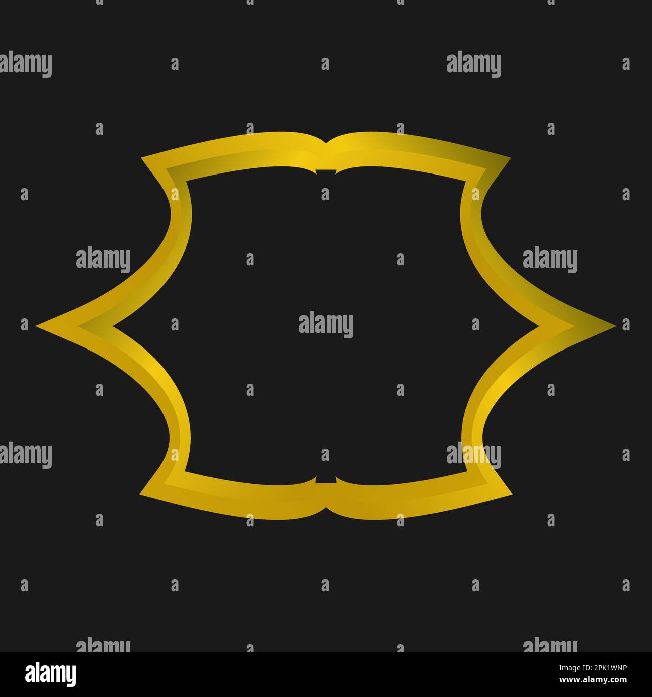 Vektorvorlage für die Rahmenform des islamischen Ornaments. Grafik mit islamischem Bagde-Emblem. Abstraktes arabisches Element für Hintergrund, Banner Stock Vektor