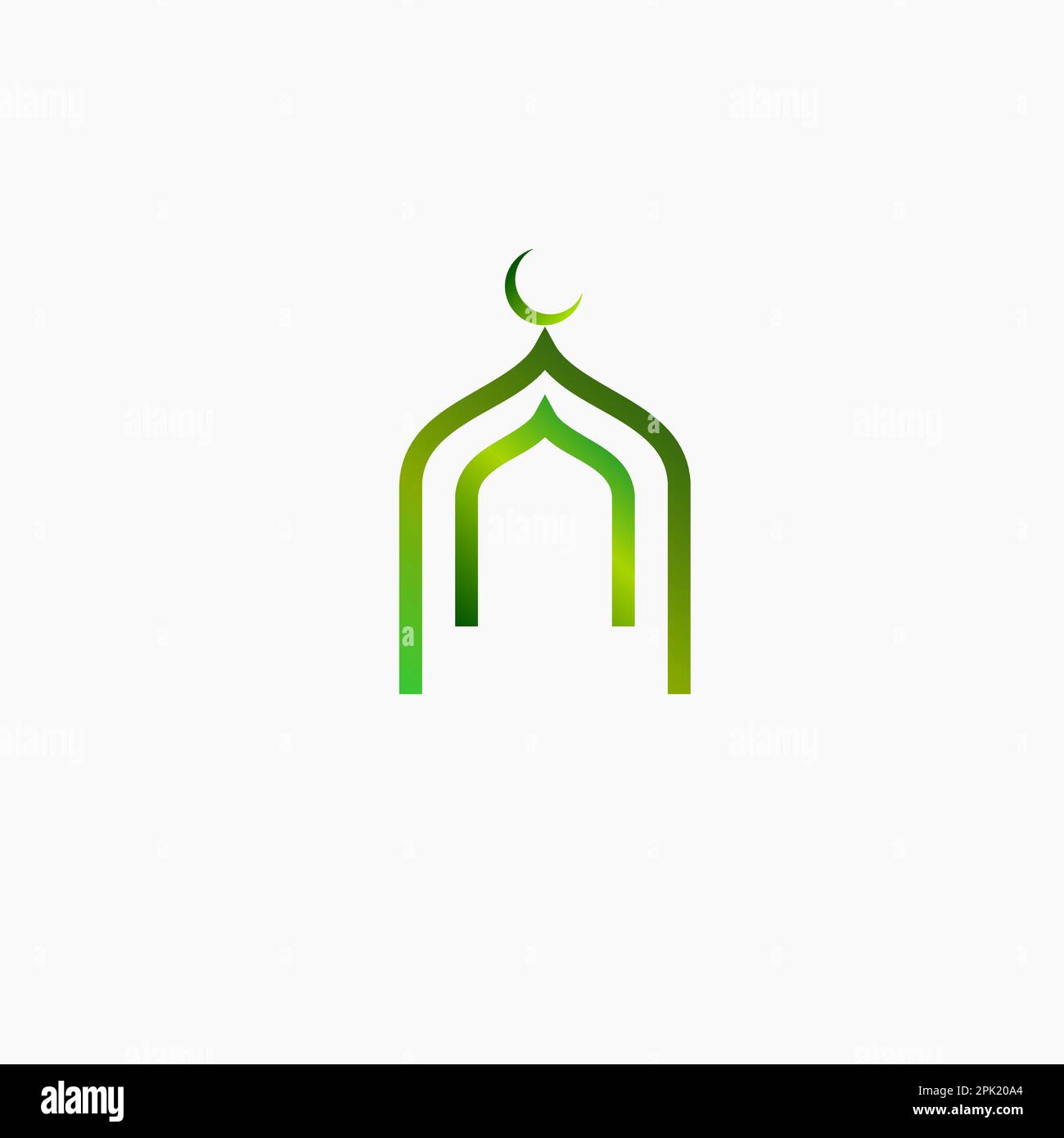 Moschee Bagde Logo Vektorsymbol Symboldarstellung. islamisches Design mit Farbverlauf. Geeignet für ramadan-Poster, Eid Mubarak-Grußkarte Stock Vektor