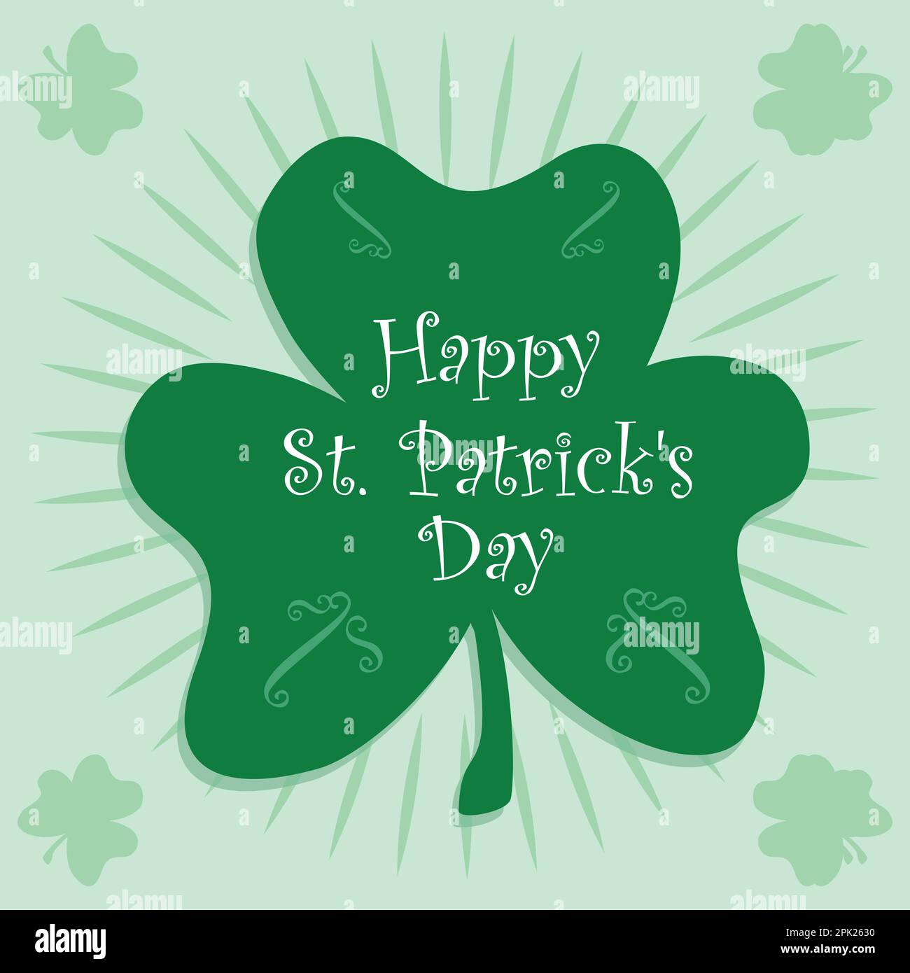 Happy St. Patricks Tag. Retro-Style symbolisiert Leaf Clover, moderne Vektordarstellung im Hintergrund Stock Vektor