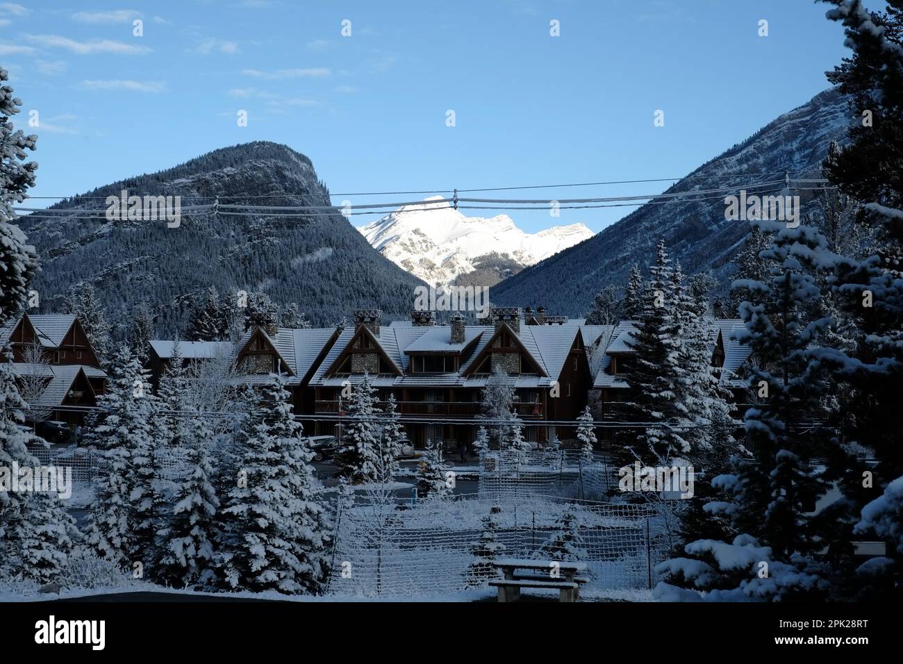 Campingplatz für Wohnmobile, Banff, Alberta, Kanada Stockfoto