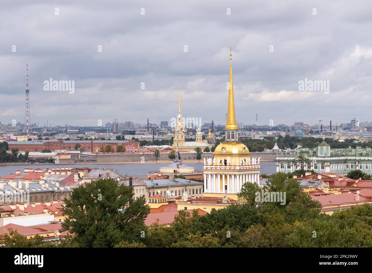 Sankt Petersburg Stadtbild von St. Isaacs Kathedrale oben, Russland Stockfoto
