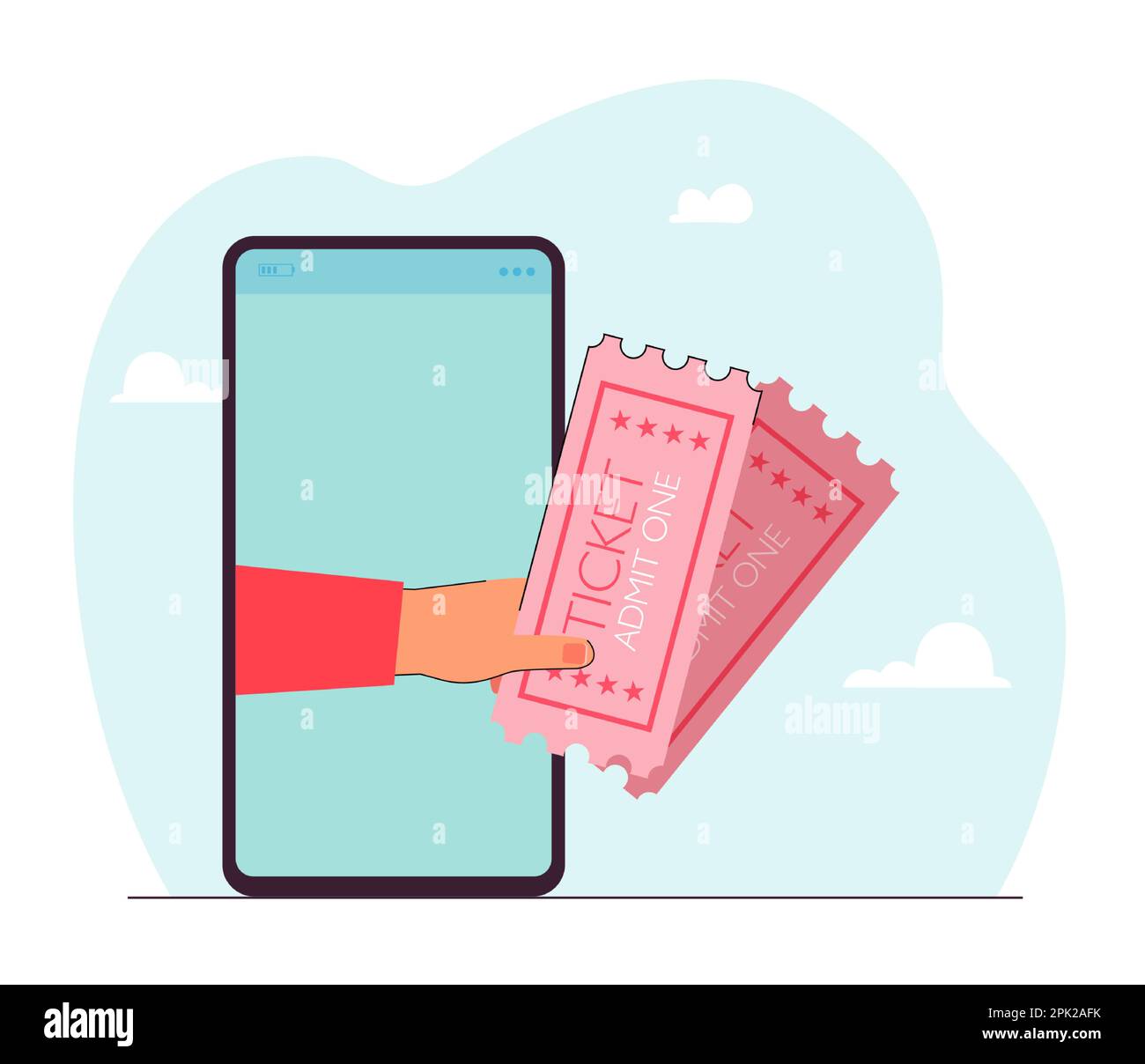 Person, die Tickets online kauft Stock Vektor