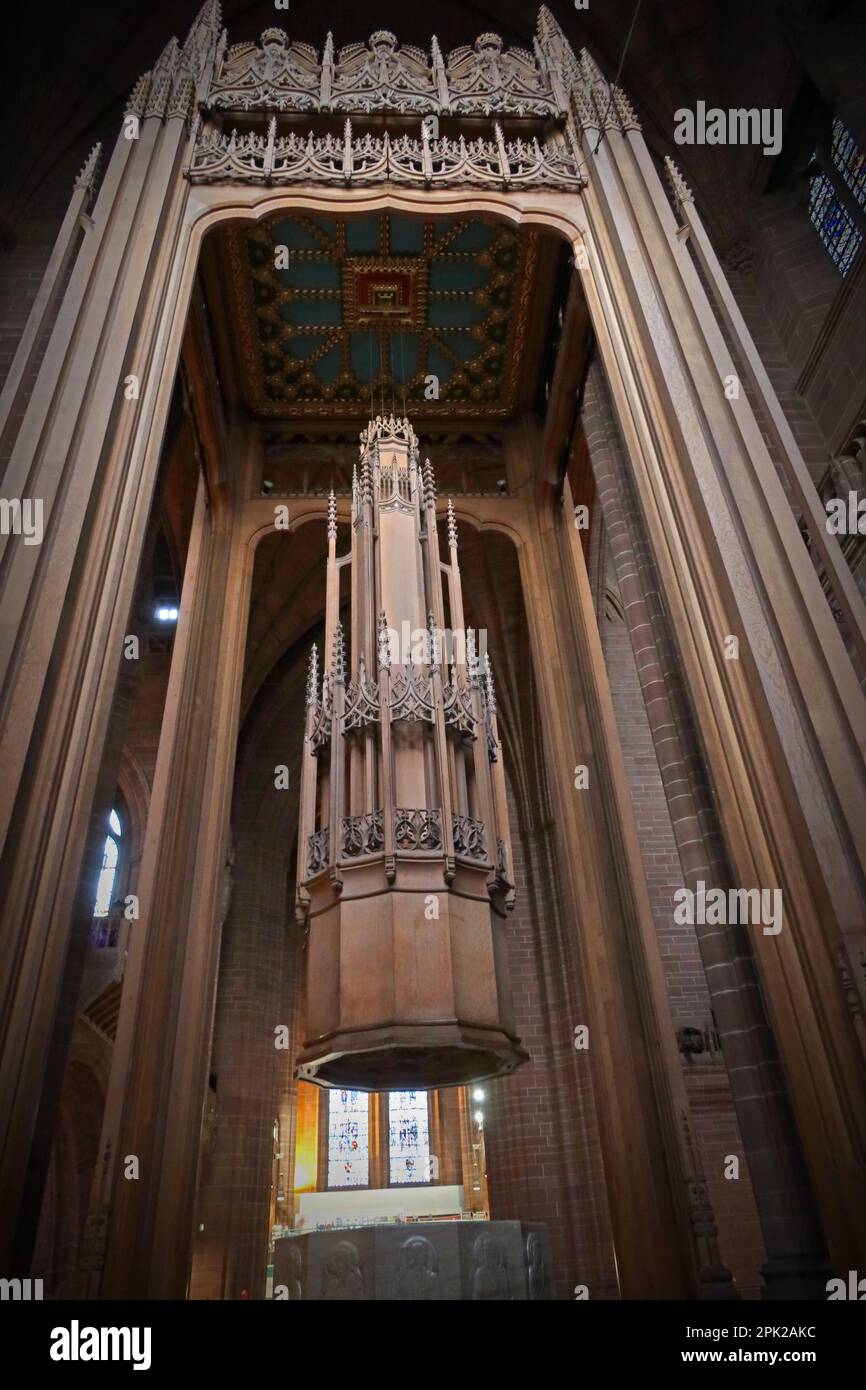 Taufe in Liverpool Cathedral, St. James' Mount, Liverpool, Merseyside, England, UK, L1 7AZ Stockfoto