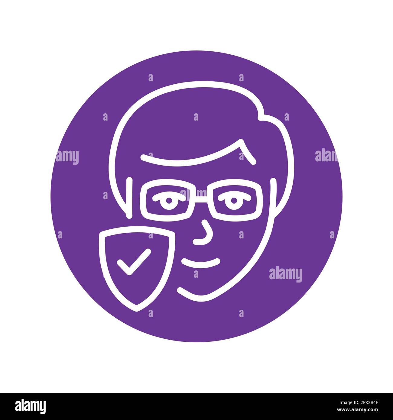 Symbol für farbige Linie der Computerbrille. Piktogramm für Webseite. Stock Vektor