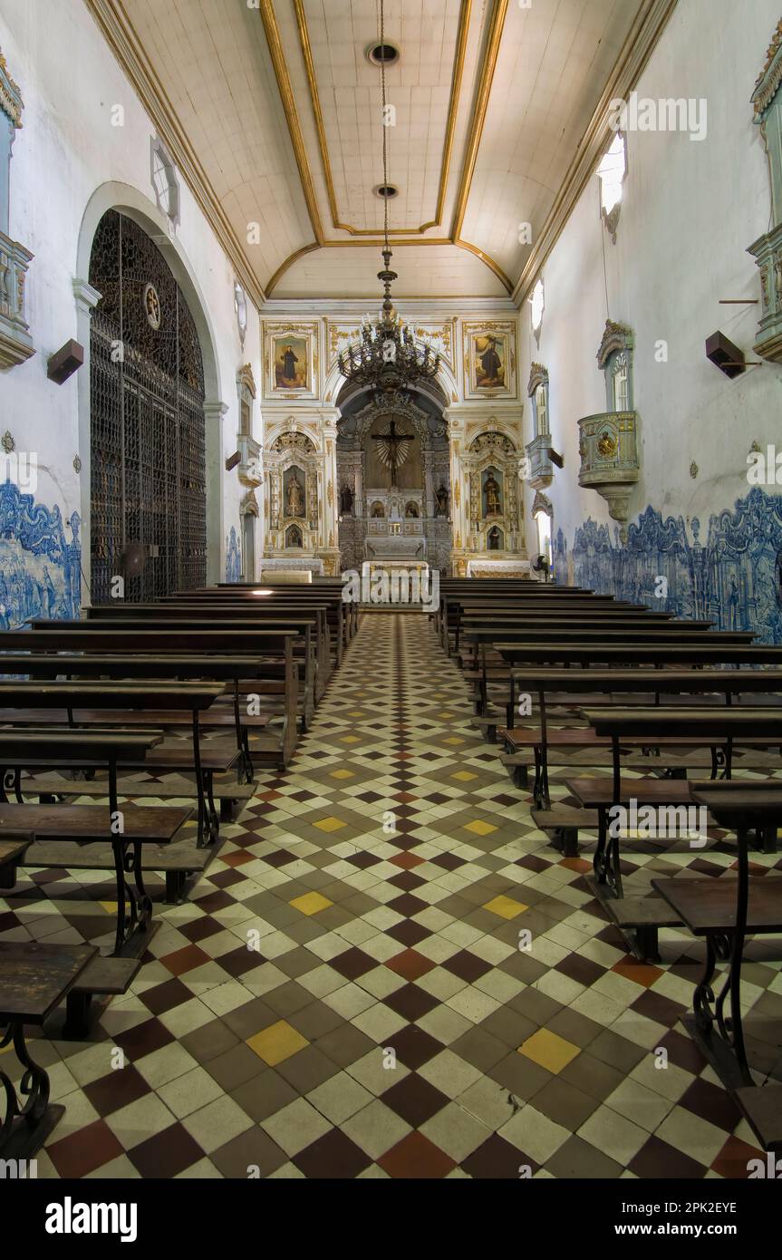 Recife, Brasilien: Kloster und Kirche Santo António, Interior and Painted Tiles, Recife, Staat Pernambuco, Brasilien Stockfoto