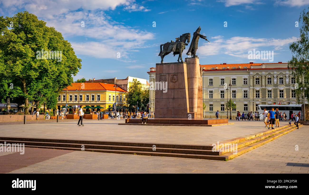 Vilnius, Litauen - Denkmal für Großherzog Gediminas Stockfoto