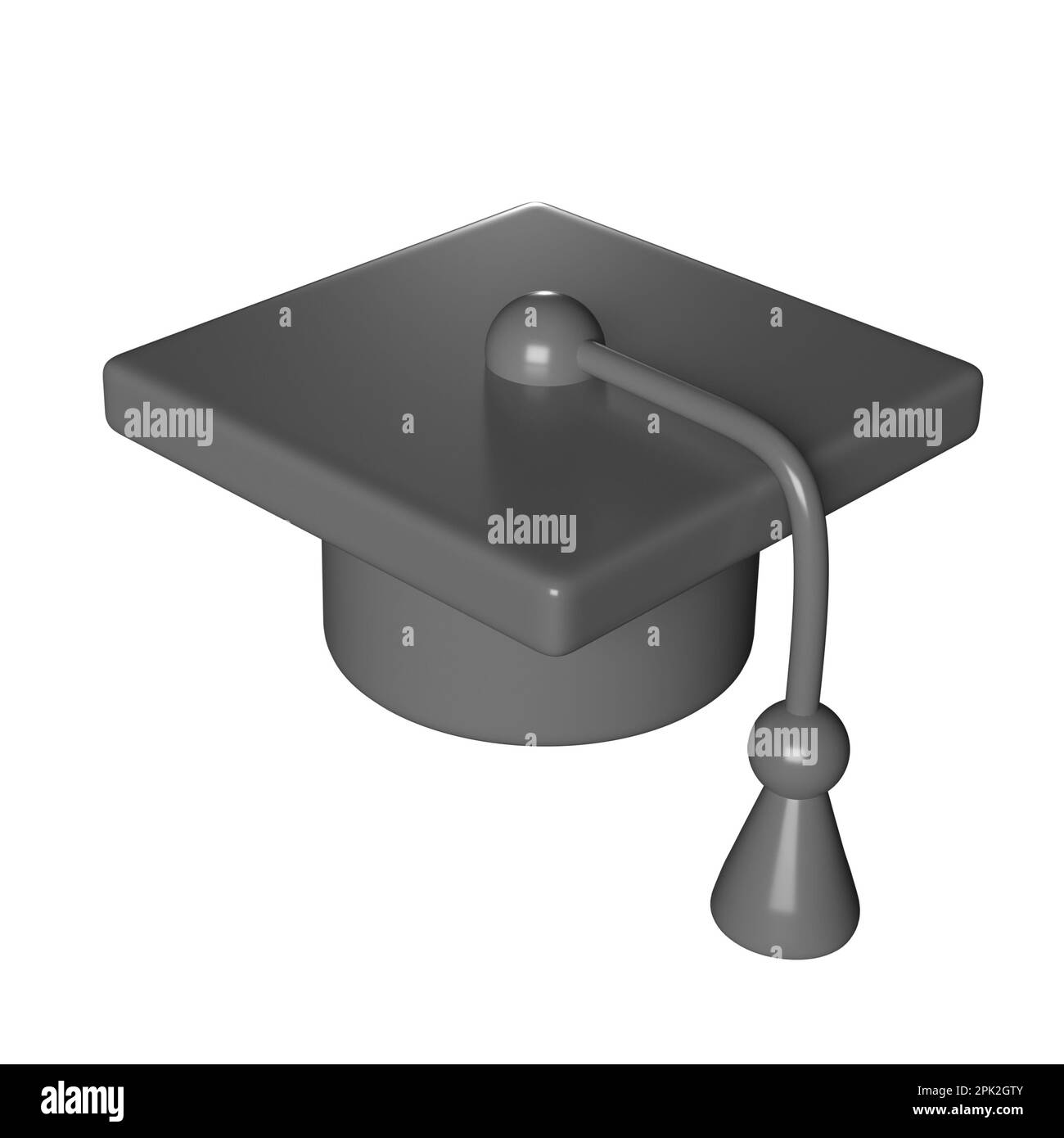 3D Icon niedlicher Abschluss Universitäts- oder College-Abschluss Abschluss College-, High School-, Akademie- oder Universitätsabschluss. Hut für Abschlusszeremonie Stockfoto