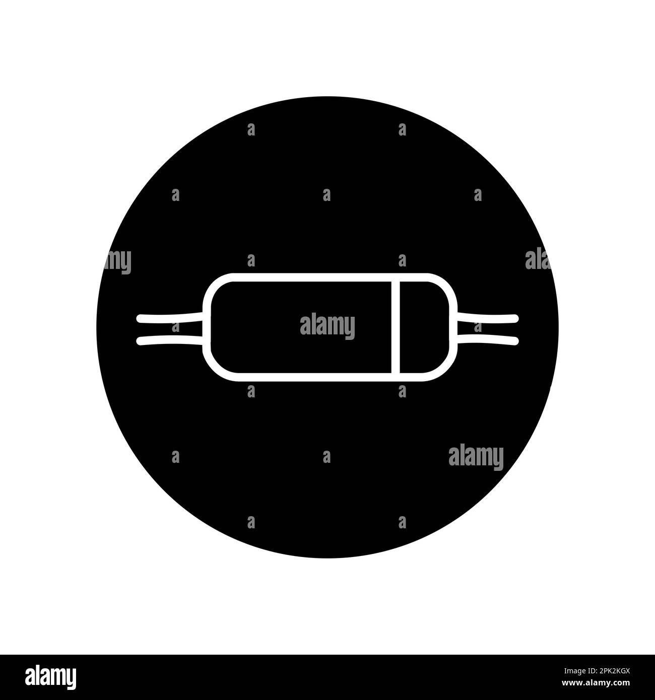 Schwarzes Liniensymbol für Zenerdiode. Piktogramm für Webseite, mobile App, Werbeaktion. Stock Vektor