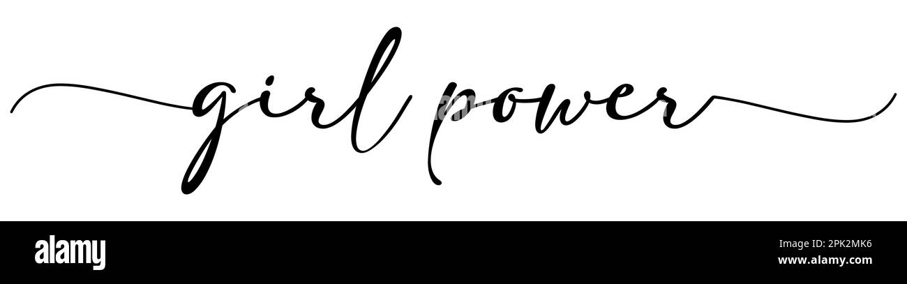 Girl Power-Karte. Handgezeichnetes positives Zitat. Moderne Pinselkalligraphie. Isoliert auf weißem Hintergrund Stock Vektor