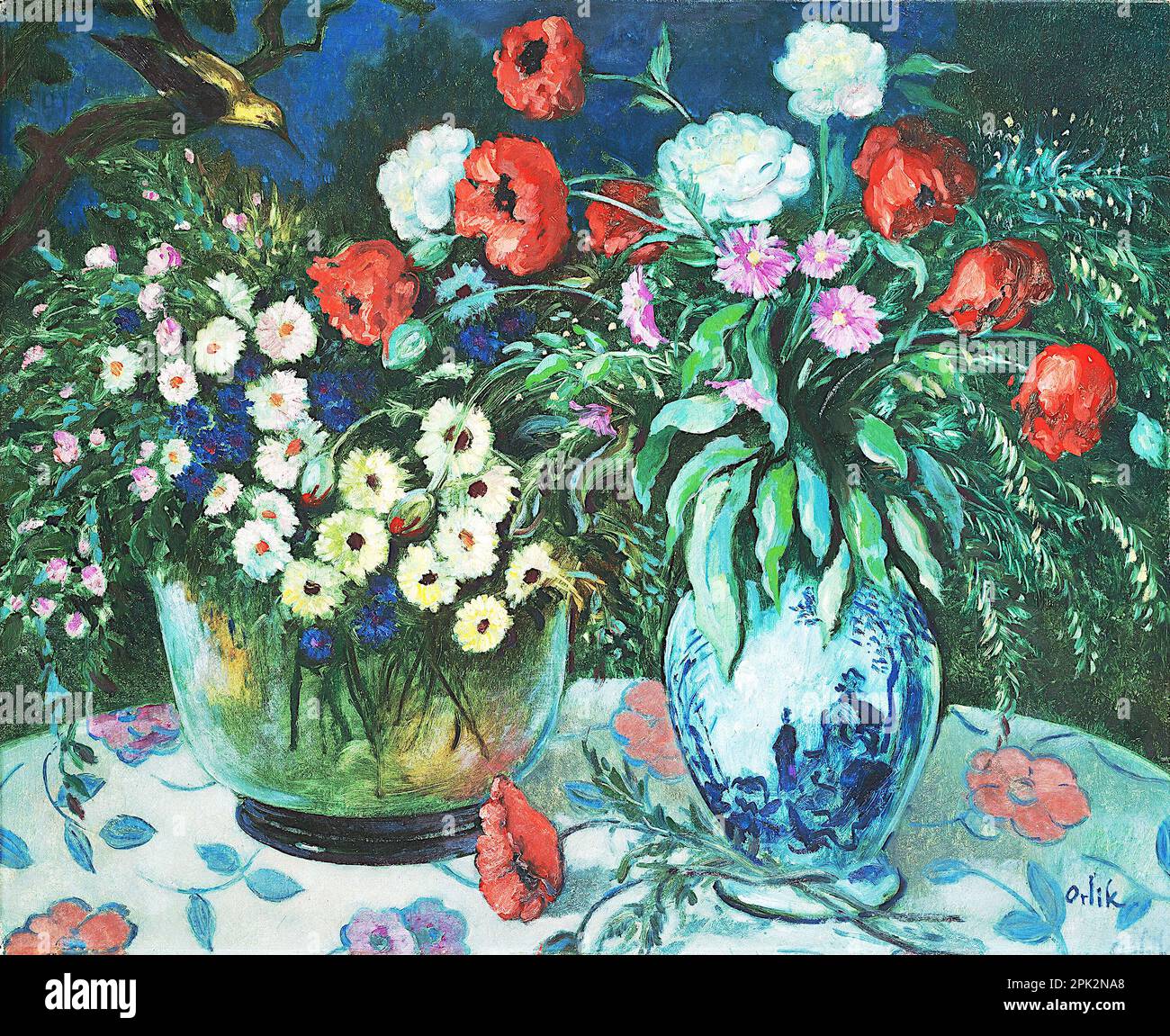 Emil Orlik - Blumenkunst Stockfoto