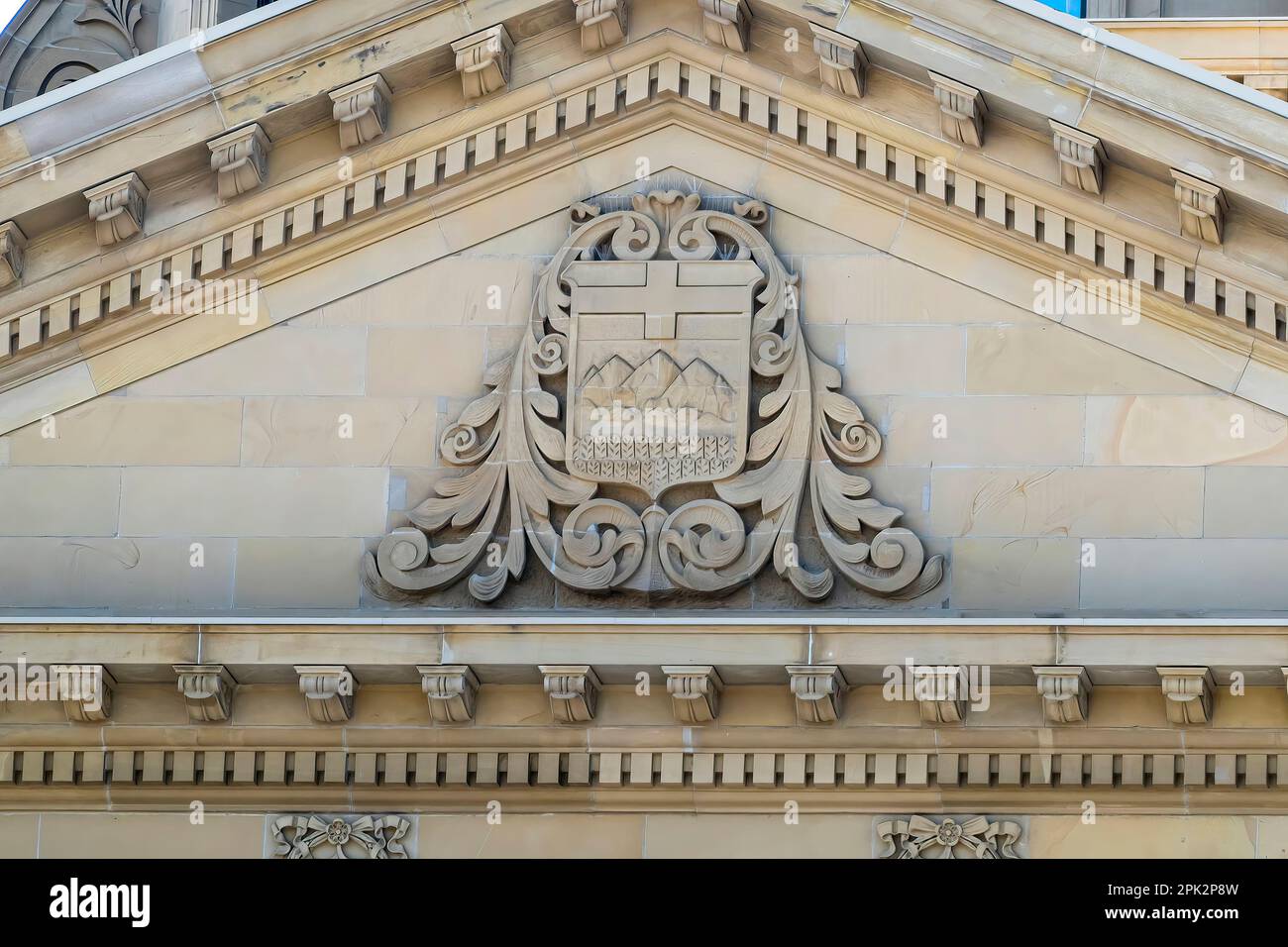 Edmonton, Alberta, Kanada. 04. April 2023. Das Alberta Legislature Building in Alberta ist ein offizielles Symbol der Provinz Mad Stockfoto
