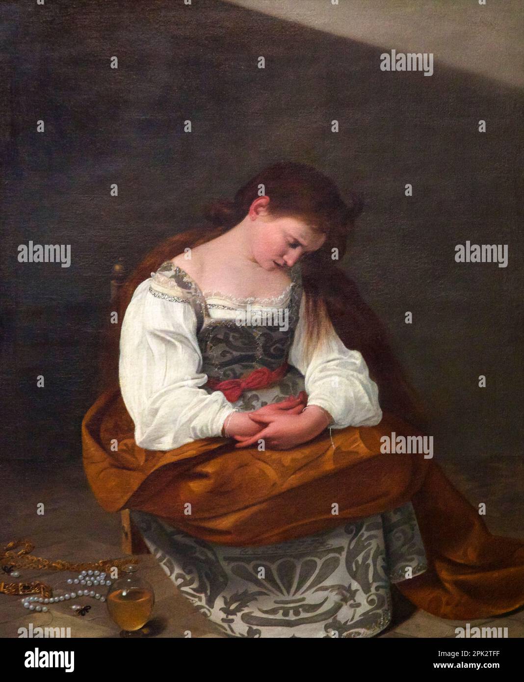 Die Penitente Mary Magdalena, Caravaggio, 1594-1595, Doria Pamphilj Galerie, Rom, Italien, Stockfoto