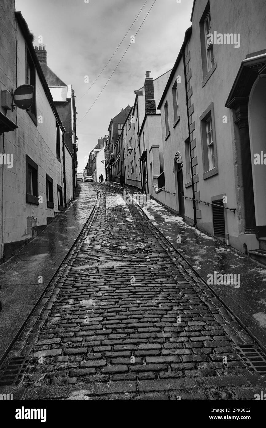 Kopfsteinpflaster in Berwick Stockfoto