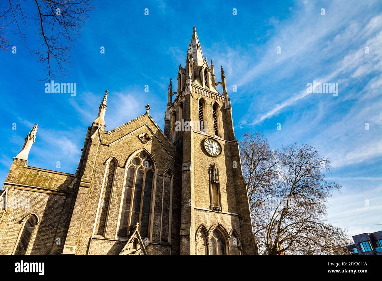 St. John's Church im frühen englischen Stil in Stratford, London, Großbritannien Stockfoto