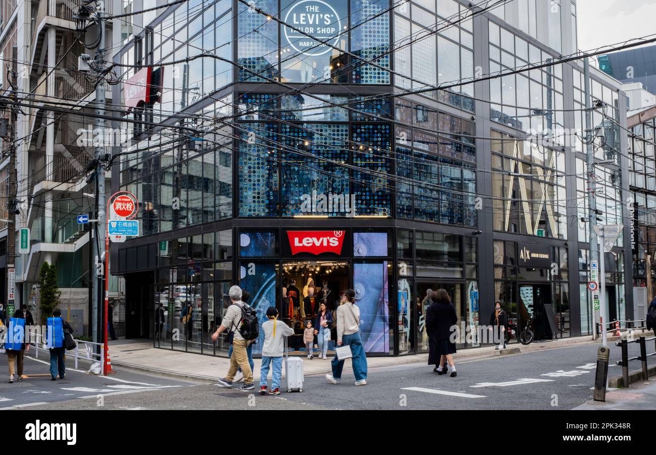 März 13. 2023 – Tokio, Japan: Levis Store auf der Cat Street, Shibuya City, Tokio, Japan Stockfoto