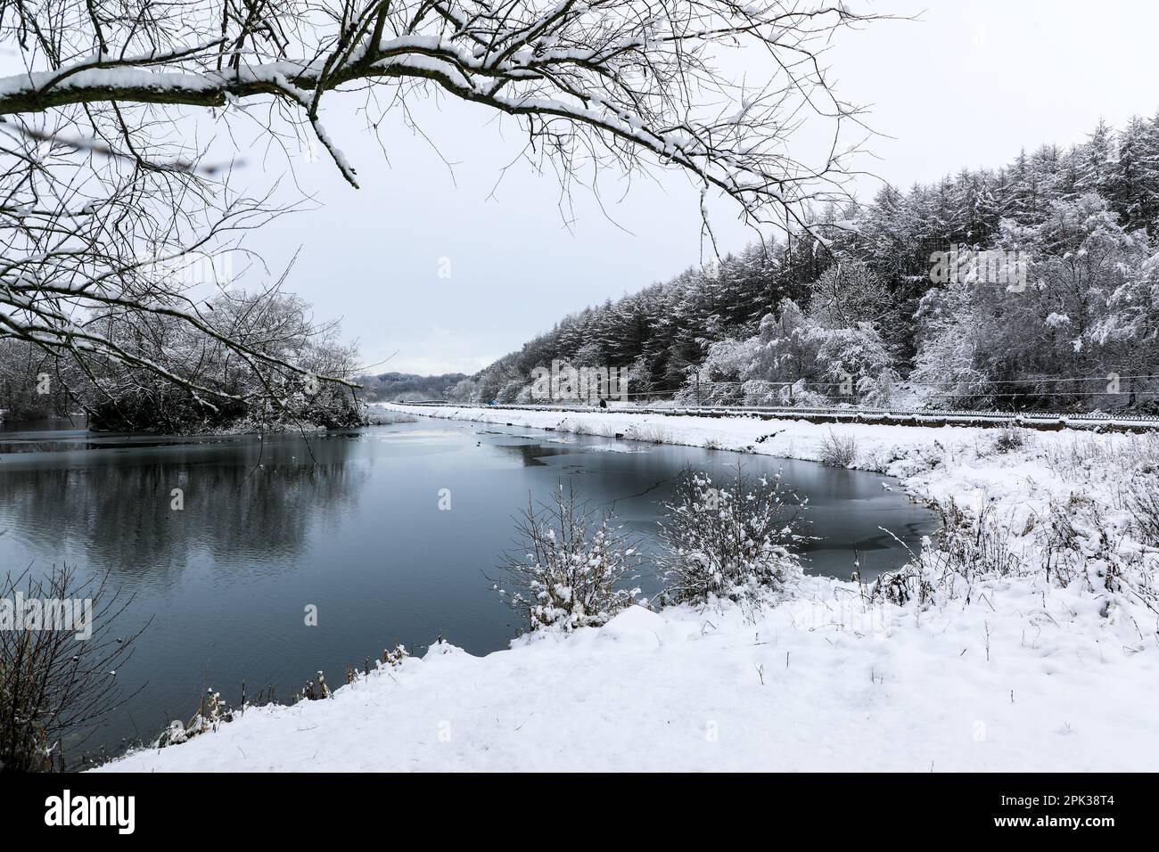 Bathpool, Kidsgrove, Stoke-on-Trent, Staff, England an einem verschneiten Wintertag Stockfoto
