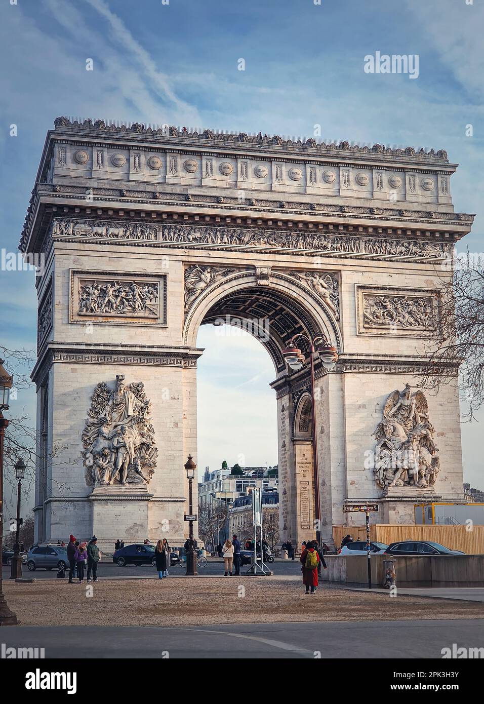 Triumphbogen, Paris, Frankreich. Arc de Triomphe historisches Wahrzeichen Stockfoto